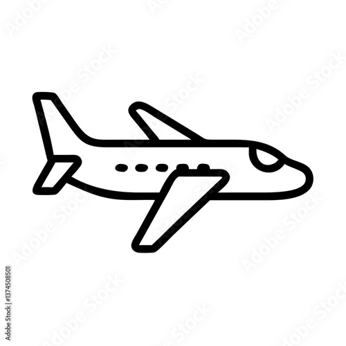 minimalistic airplane illustration in black line art style  