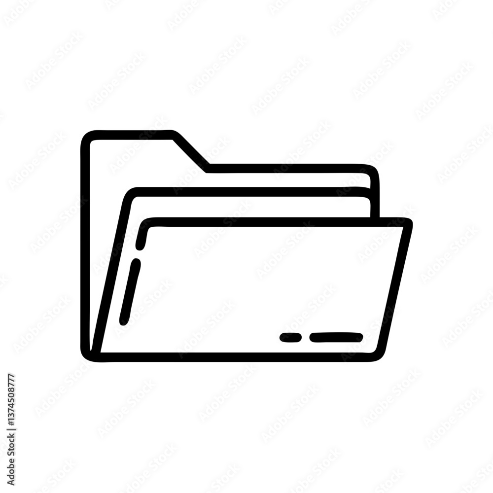 Simple line art of a folder icon Simple line art of a folder icon