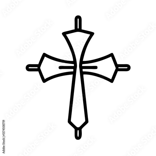 Outline of a Christian Cross Symbol  