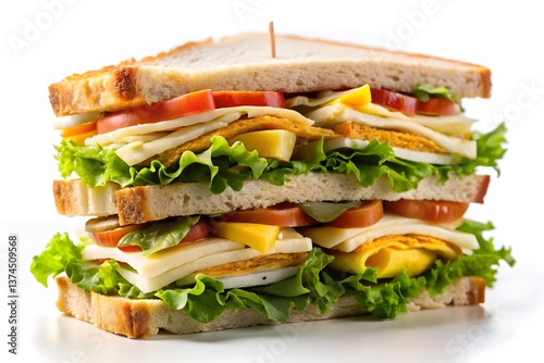 Delicious Multi-Layered Sandwich with Fresh Produce