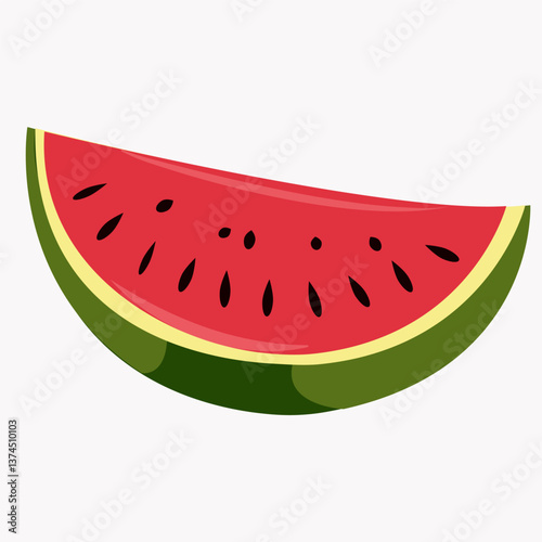 a slice of ripe red watermelon on a white background
