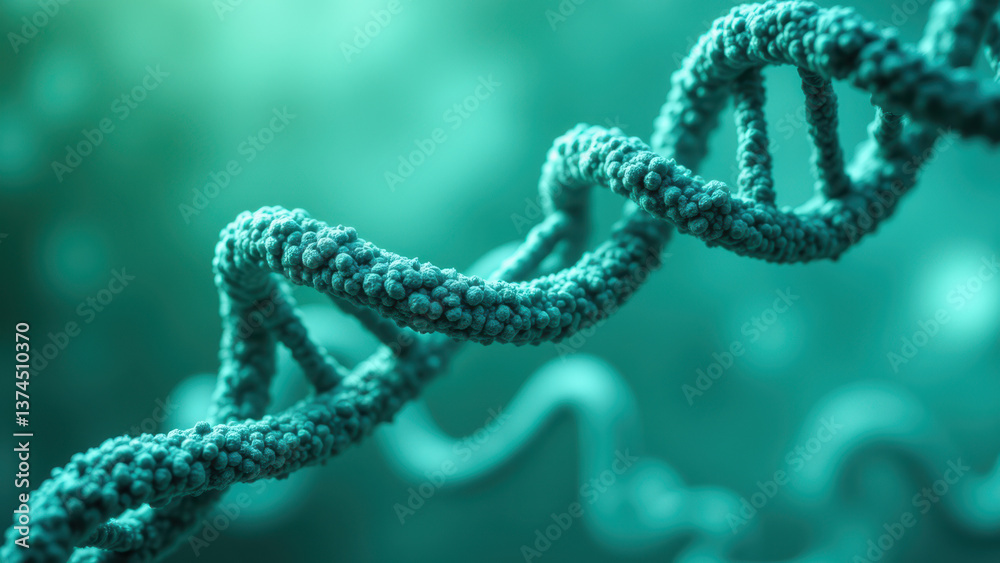 A close-up view of a double helix DNA strand with the specific sequence GLP1 highlighted. A close-up view of a double helix DNA strand with the specific sequence GLP1 highlighted.