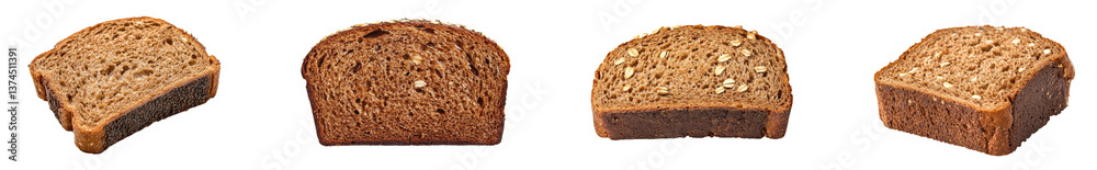 Set of Freshly Sliced Toasted Bread Isolated on White Background for Food Photography Set of Freshly Sliced Toasted Bread Isolated on White Background for Food Photography