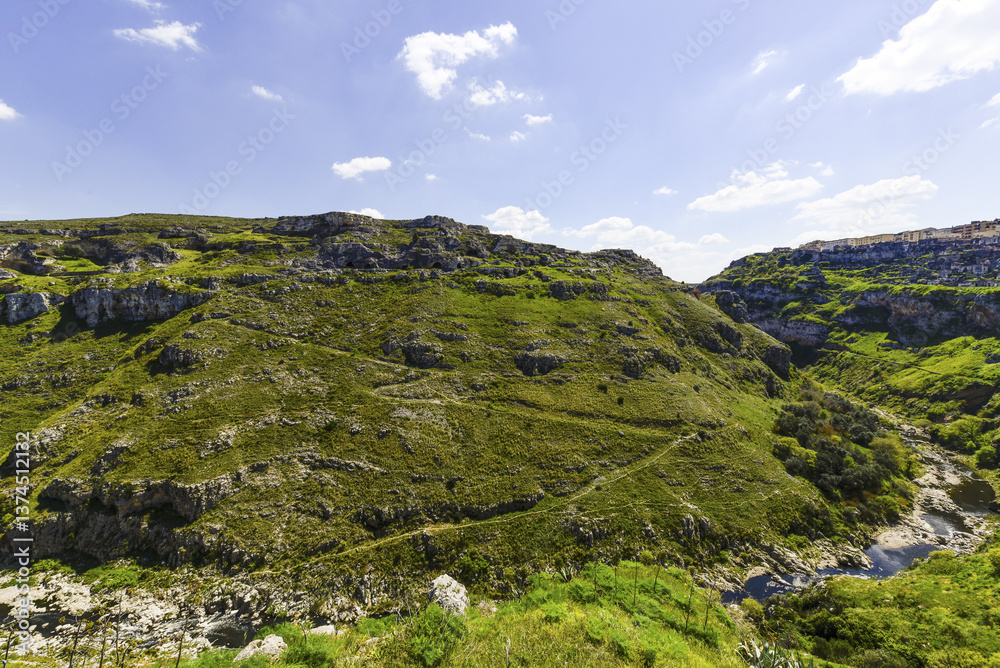 Naklejka premium Europäische Kulturhauptstadt 2019, Sassi von Matera, Matera, Ba