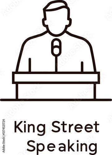Professional PNG Vector Illustration of a Speaker at Podium for Public Speaking and Presentation Designs