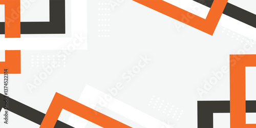 Bright black banner with a trend orange stripes