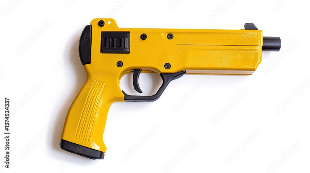 Bright Yellow Toy Gun for Safe Play and Interactive Learning in Educational Environments, Perfect for Practice and Training Scenarios in Various Settings Bright Yellow Toy Gun for Safe Play and Interactive Learning in Educational Environments, Perfect for Practice and Training Scenarios in Various Settings