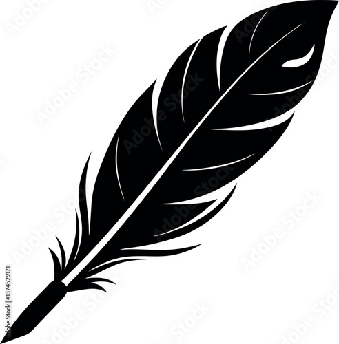 Feather Pen Vector Silhouette Artwork 04