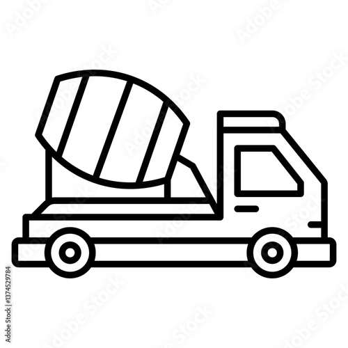 Concrete Truck Outline Icon
