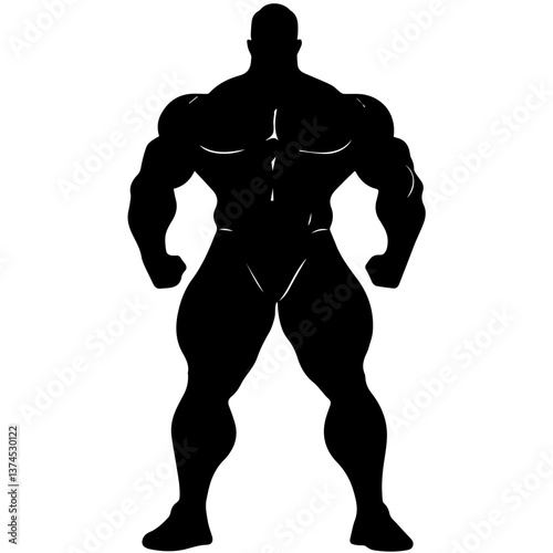 Strongman muscle gym fitness club logo design, bodybuilder, vector illustration for mascot icon