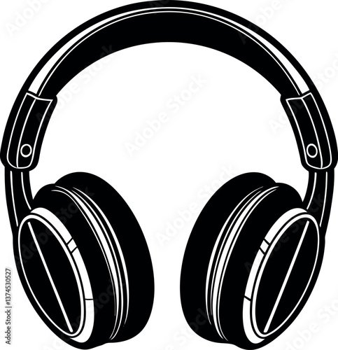 Headphone Vector Silhouette Artwork 02 eps