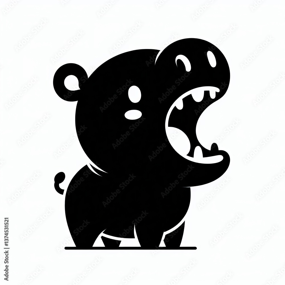 Fototapeta premium Hippo Silhouette image