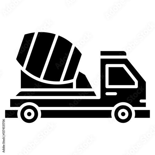 Concrete Truck Glyph Icon
