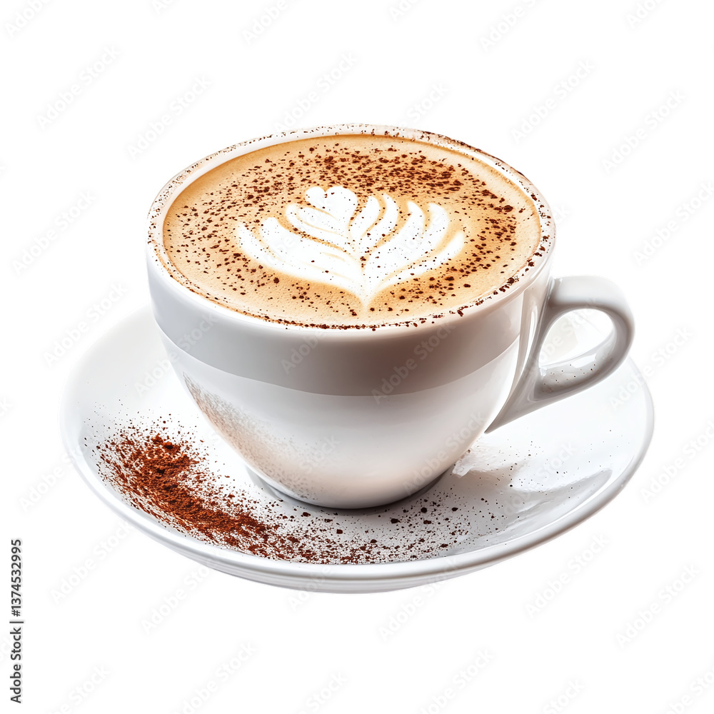 Fototapeta premium Cappuccino coffee isolated on a transparent background