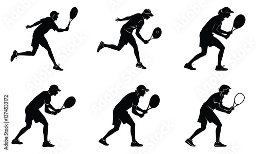 Powerful Tennis Serve & Swing – Stylish Black & White Vector