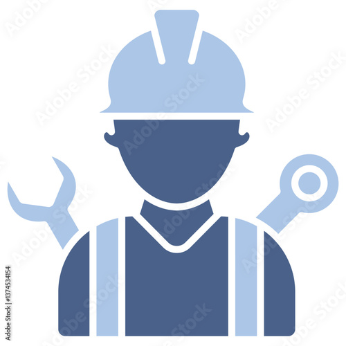 Labour Flat Blue Icon