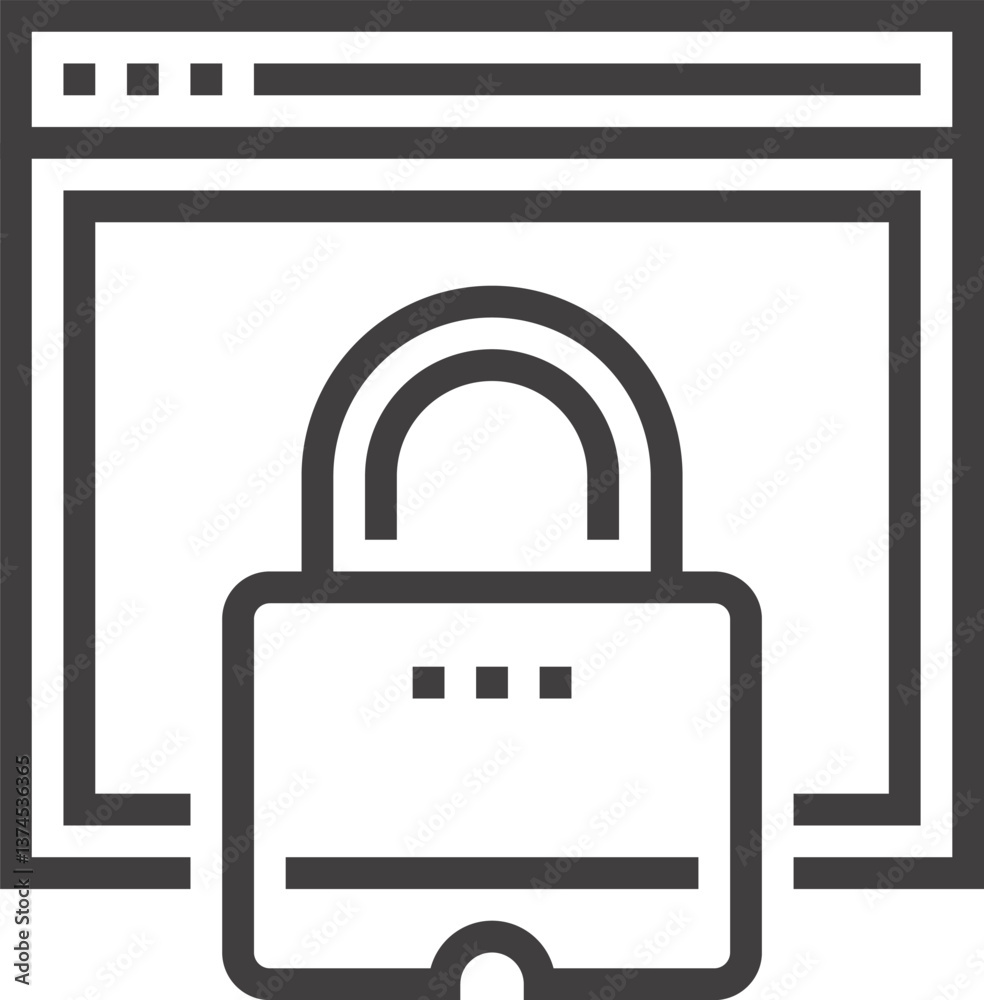 web security flat line web icon web security flat line web icon