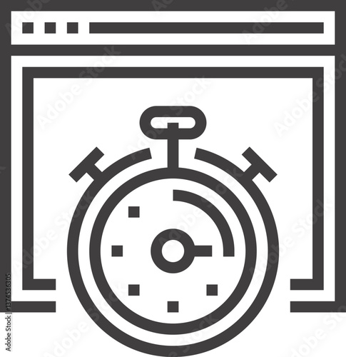 page speed optimization flat line web icon