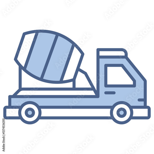 Concrete Truck Blue Icon