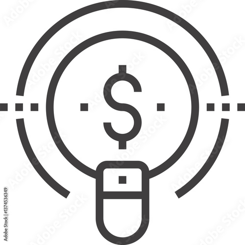 pay per click flat line web icon