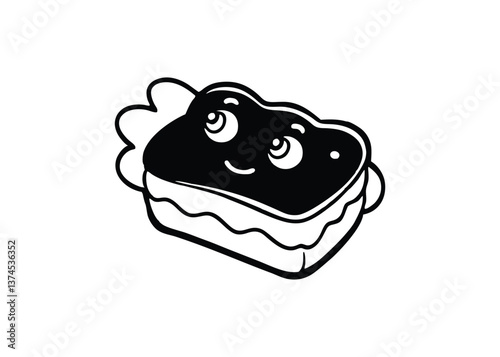 Silhouette of brownie isolated on a white background