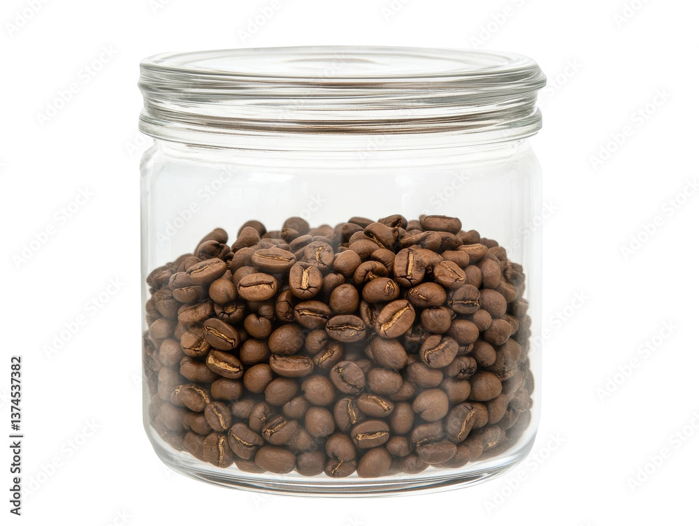Isolated Glass Jar with Coffee Beans Isolated Glass Jar with Coffee Beans
