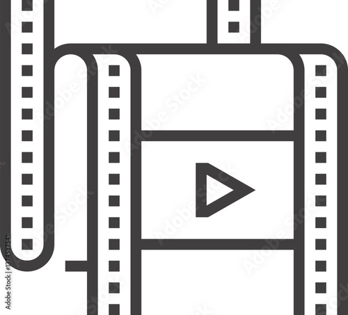 video production flat line web icon