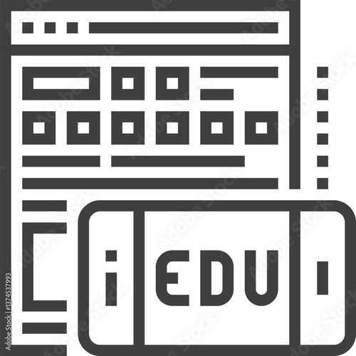 education apps flat line web icon