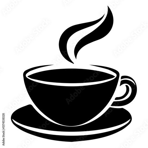 Coffee Cup Icon In Flat Style Vector Icon For Apps, UI, Websites. Black Icon Vector Illustration.