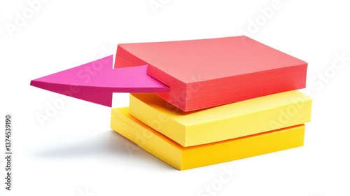 Free Download Colorful Sticky Notes Stacked with an Arrow Pointer Creating a Vibrant and Organized Workspace for Creative Office and Study Sessions - GFXLoad