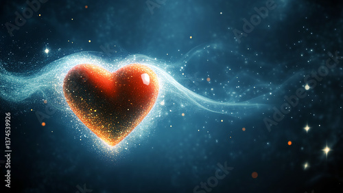 Heart in the cosmos, love across the universe, boundless romance