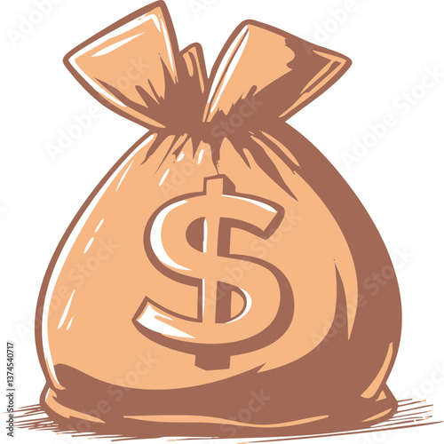 Money bag illustration with dollar sign in