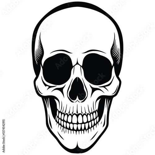 silhouette of a human skull icon, Monster skull silhouette Vector illustration