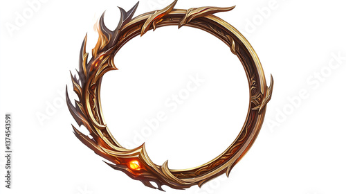 Hearthstone Style RPG Game Icon Frame: Simple Fantasy Border Design, Card Game UI Element, Rustic Wood Texture, Digital Art Asset for Game Developers.
