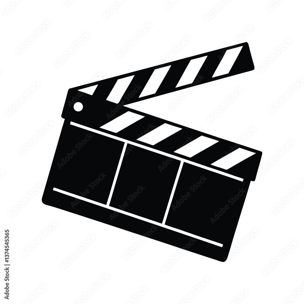 Fototapeta premium movie clapper silhouette art