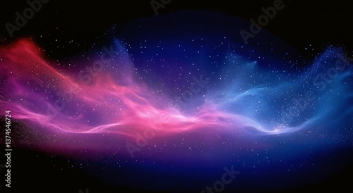 Colorful Cosmic Swirl With Stars and Nebula in Deep Space at Night