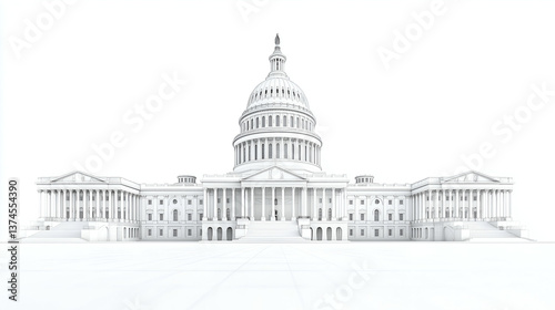 Iconic Capitol Building: Neoclassical Landmark and Civic Symbol of USA's Government and Democracy