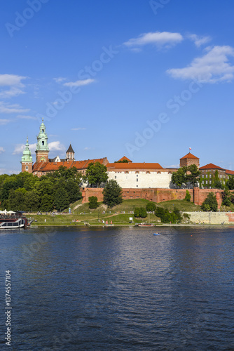 Krakau, Krakow, Fluss Weichsel, Königsschloss auf dem Wawel