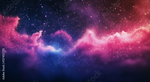 Colorful Cosmic Swirl With Stars and Nebula in Deep Space at Night
