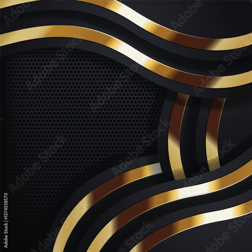 Wallpaper Mural Abstract Black and Gold Design Torontodigital.ca