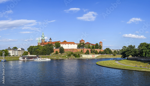 Krakau, Krakow, Fluss Weichsel, Königsschloss auf dem Wawel