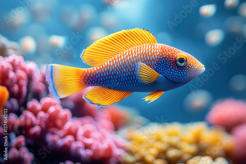 A dottyback fish in a coral...