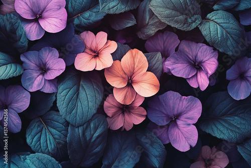 A floral background with pu...