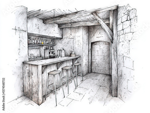 Cafe sketch: A cozy illustr...