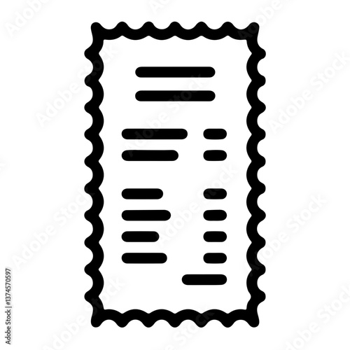 Full itemized receipt icon in outline style as concept of order summary transaction history ecommerce checkout POS detail and billing documentation