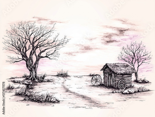 Old sketch: An aged represe...