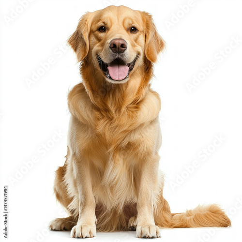 sitting dog isolated on white