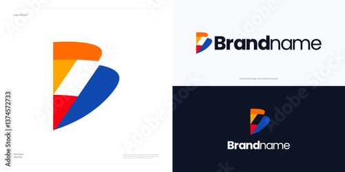 Letter B colorful logo icon design vector illustration element editable, Creative modern symbol abstract initial B sign concept for technology and brand identity business.