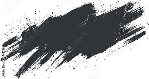 Abstract black brush stroke on white background