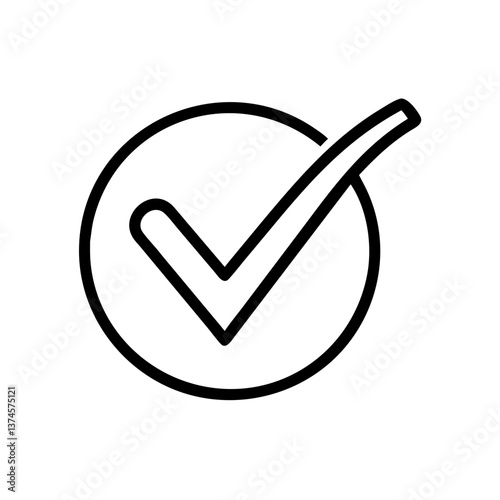 Checkmark icon symbolizing success in a minimalistic design  